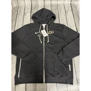 NWT Mens Nike Purdue Boilermakers 2025 Sideline Full Zip Dri Fit Hoodie XL Black
